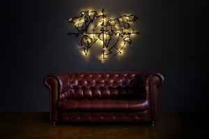 Accesoriu decorativ de perete metalic Mt-04 Negru 65x95 cm - Img 5