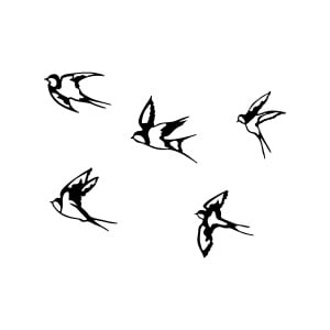 Accesoriu decorativ de perete metalic Swallows Negru 18x19 cm - Img 5
