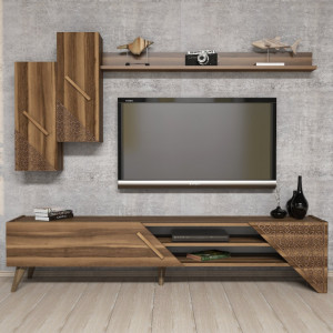 Ansamblu Comoda TV Beril Walnut - Img 3
