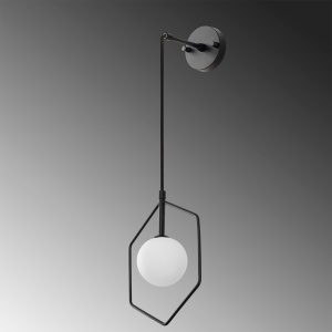 Aplica de perete Geometri Negru 22x15x119 cm - Img 3