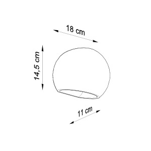 Aplica Globe din ceramica Alb 18x11x14.5 cm - Img 5