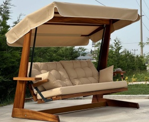 Balansoar cu 3 locuri Sia 2400 Bej 236x190x175 cm - Img 2