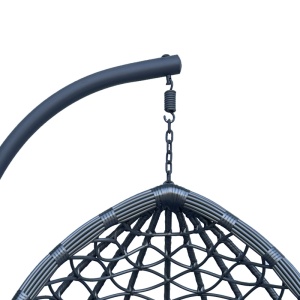 Balansoar Lyere, Pako World, Gri, Ratan, 120x108x195 cm - Img 6