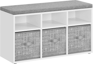 Bancuta cu spatiu depozitare si pantofar Vasagle Gri 87x30.3x48 cm