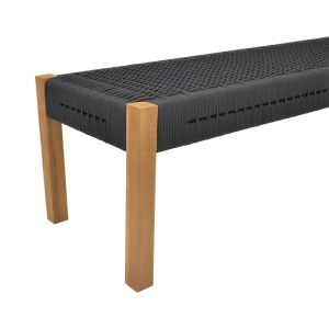 Bancuta de gradina Uma Boho Pako World Negru 150x45x40 cm - Img 5