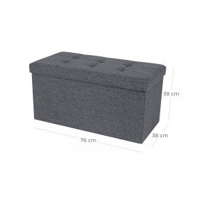 Bancuta hol cufar cu depozitare, Songmics, Gri, 76x38x38 cm - Img 7