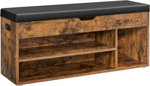 Bancuta hol cufar cu depozitare, Vasagle, Maro, 100x30x44 cm - Img 2