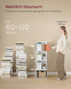 Biblioteca, Alba, Alb, 40x40x124.6 cm - Img 3