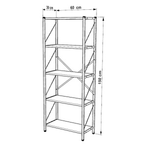 Biblioteca, Bimblem, Nuc, 30x60x150 cm - Img 2
