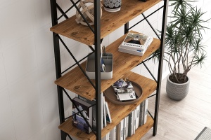 Biblioteca Nero Elit Walnut-Negru - Img 4