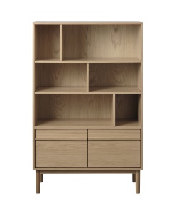 Biblioteca PONZA, Stejar deschis, 40x140x90 cm