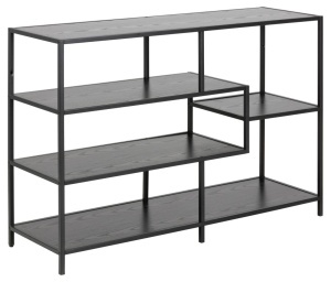 Biblioteca Seaford, Negru V1, 78x114x35 cm - Img 3