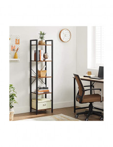 Biblioteca, Vasagle, Maro Rustic, 5 rafturi, 40 x 30 x 153 cm - Img 2