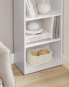 Biblioteca, Vasagle, Transparent-Alb, 40x24x178.5 cm - Img 6