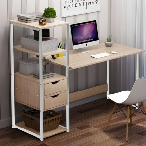 Birou cu biblioteca Zayn ΙΙ Pako World Natural 107x40x110 cm - Img 2