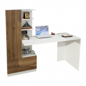 Birou Domingos Alb-Walnut - Img 2