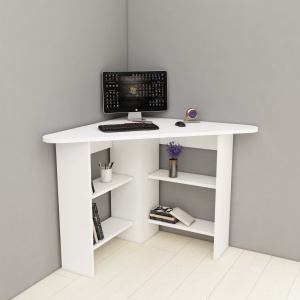 Birou pe colt Corner Alb 80x73.8x80 cm - Img 2