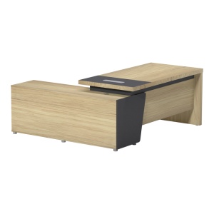 Birou pe colt drapta V1 Lotus Natural 180x180x75 cm - Img 2