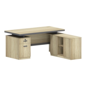 Birou pe colt drapta V2 Lotus Natural 200x160x76 cm