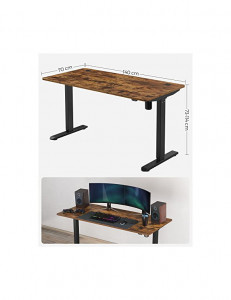 Birou reglabil. Songmics, 70 x 140 x 73/114 cm, LSD012B01, Maro Rustic - Img 4