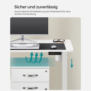 Birou reglabil Songmics Alb 140x70x119 cm - Img 5