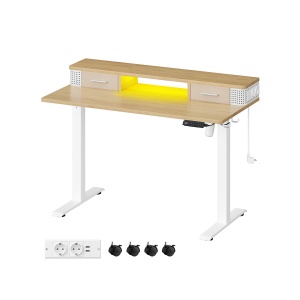 Birou reglabil Vasagle Alb 120x60x131.5 cm
