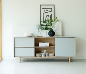 Bufet BILBAO, Gri deschis, 45x75x180 cm
