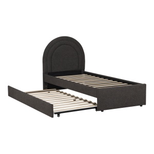 Cadru de pat extensibil, Arcuate, Antracit, 214x107.5x115 cm - Img 3