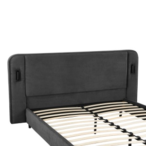 Cadru de pat LED Fomo, Antracit, 215x217x110 cm - Img 5