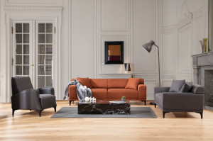 Canapea 2 locuri Barad Antracit 166x55 cm - Img 2