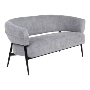 Canapea 2 locuri Luvina, Negru, 71x145x73 cm - Img 2