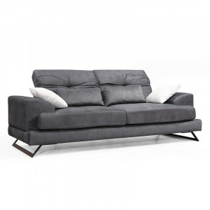 Canapea 3 locuri PWF-0508 material antracit - negru 225x79x92cm - Img 1