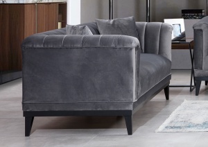 Canapea 3 locuri Trendy Gri inchis 225x79x89 cm - Img 2
