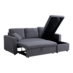 Canapea coltar cu depozitare Kamore Gri 223x146x85 cm - Img 4