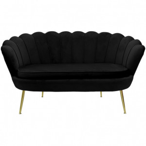 Canapea Daimon 2 Locuri Negru 134x70x77 cm - Img 3