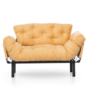 Canapea extensibila 2 locuri Nitta Mustar 187x70 cm - Img 3
