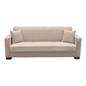 Canapea extensibila 3 locuri cu spatiu de depozitare Vox, Bej, 75x180x85 cm - Img 5