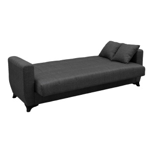 Canapea extensibila cu spatiu de depozitare Modesto, Gri, 215x75x85 cm - Img 3