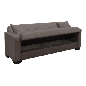 Canapea extensibila cu spatiu de depozitare Vox, Maro, 180x75x85 cm - Img 4