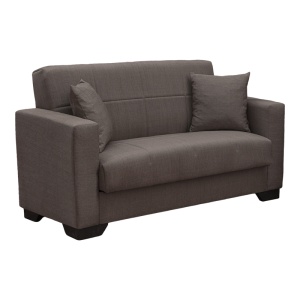 Canapea extensibila cu spatiu de depozitare Vox, Maro/Negru, 180x75x85 cm - Img 2