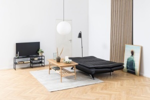 Canapea extensibila Faith, Negru, 91x194x98 cm - Img 3