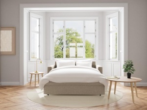 Canapea extensibila Fleury, Bej, 85x176x88 cm - Img 3