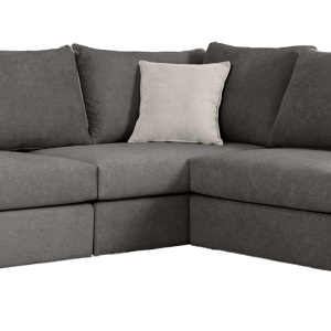 Canapea reversibila London tesatura gri si perne gri deschis 296x246x95 cm - Img 5