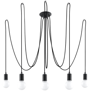 Candelabru 5 Edison Negru 300x300x150 cm