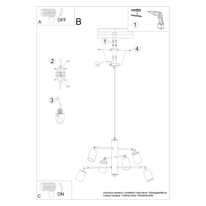 Candelabru Lemmi Alb 77x77x125 cm - Img 6