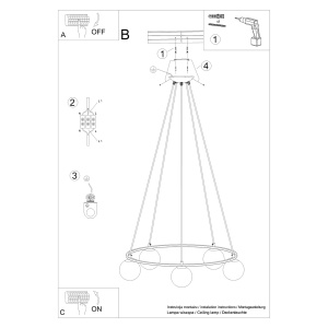 Candelabru Yoli Negru 80x80x98 cm - Img 6