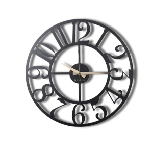 Ceas de perete decorativ din metal Circle Negru 50x50x2mm - Img 6