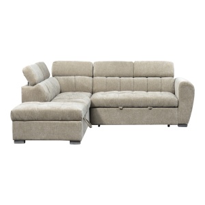 Coltar drapta extensibil cu depozitare, Nuvora, Pako, Bej 244x225x79 cm - Img 5