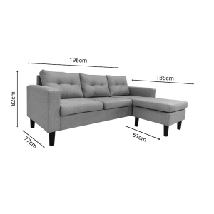 Coltar reversibil Maneli Pako World Antracit 196x138x82 cm - Img 7