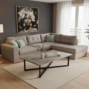 Coltar Stanga Boston Elephant - Ciel - Natural 280x225x95 cm